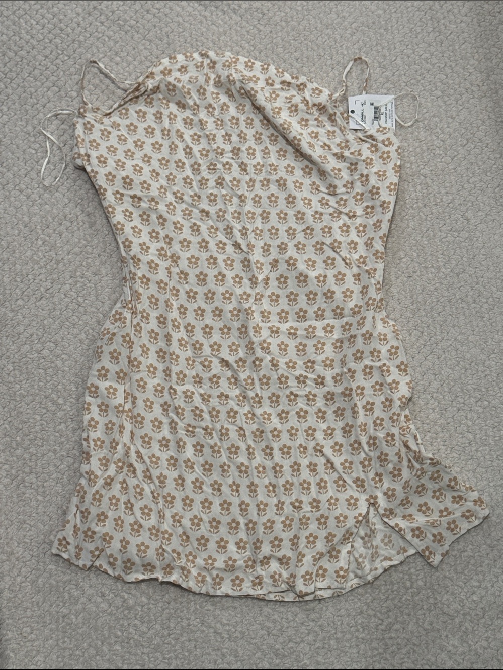 O'Neill Cream Mini Dress with Tan Floral Print